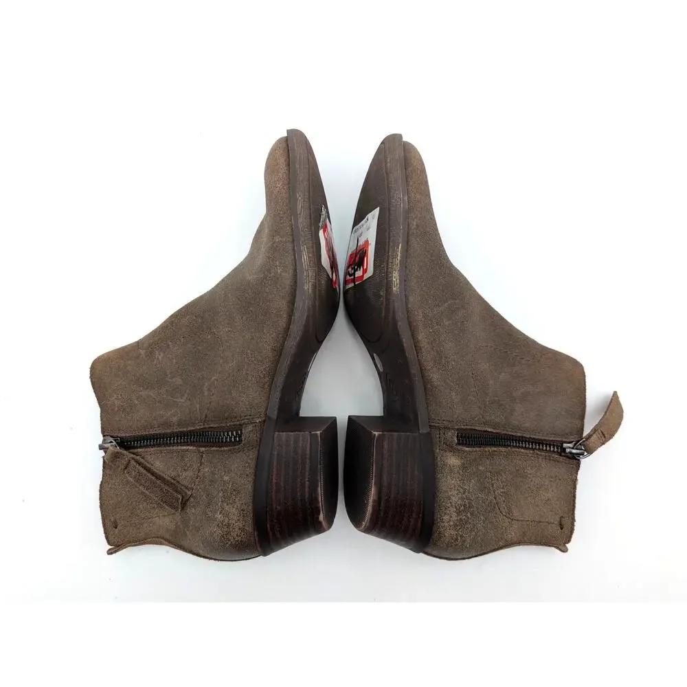 Lucky Brand Blandre Leather Ankle Booties Women's Brown Size US7M EU37.5
